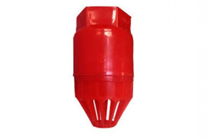 red color irrigation foot valve isolated on white background